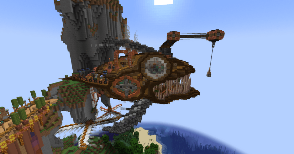 MODサーバー用にスチームパンクなアンコウ飛行船を作りました！