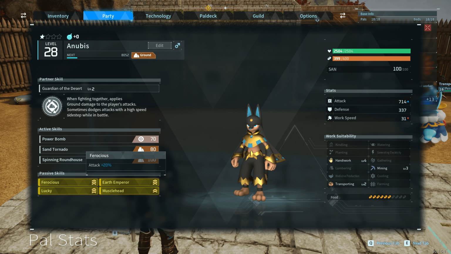 この男を育てたところですが、彼に与えることができるパルワールドで最高の地面タイプのスキルフルーツは何ですか?