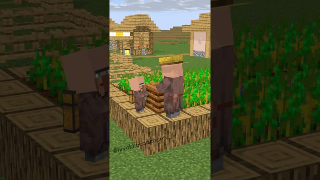 Growth of villagers 村人の成長 #shorts #minecraft