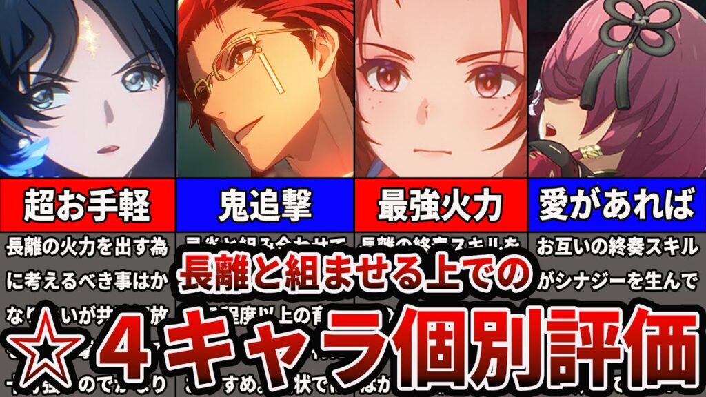【鳴潮】長離と合わせて使いたい☆4キャラをかなり緩めな観点から解説します(ちょうり、ヤンヤン、モルトフィー、シカ、たおき)【Wutheringwaves 】#鳴潮 #プロジェクトWAVE