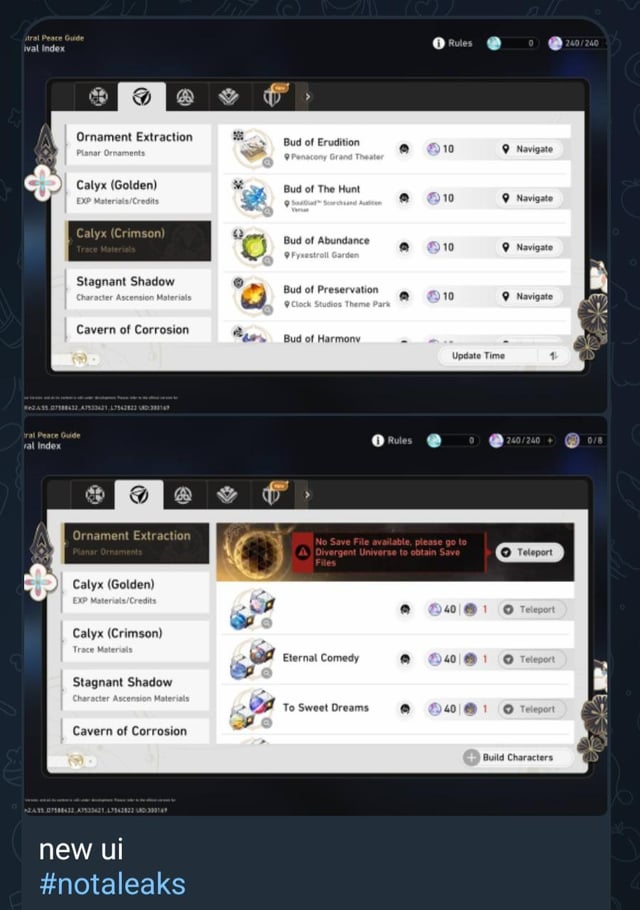 [HSR 2.5] notleaks による新しい UI