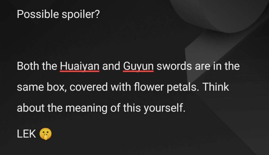 [via Trailblazerchat] [Story Spoilers]  興味深い剣のレンダリング 👀