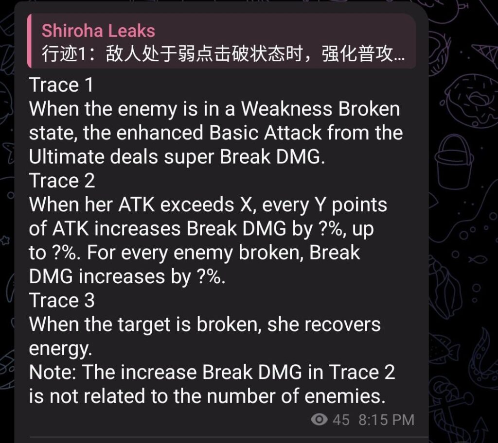 [via Shiroha Leaks] ラッパの痕跡