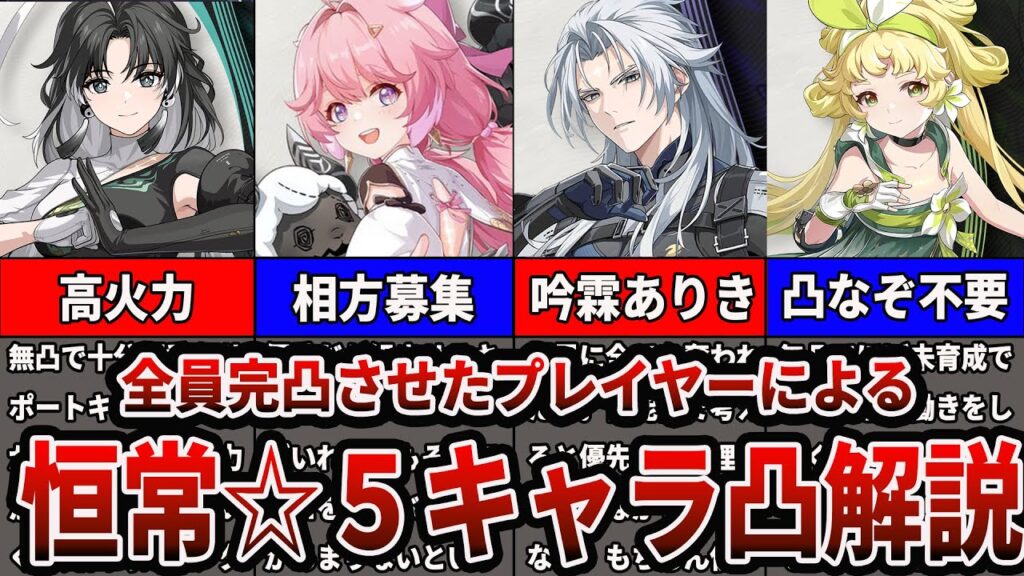 【鳴潮】恒常☆５キャラの凸が進んだ場合のおすすめについて解説します【Wutheringwaves 】#鳴潮 #鳴潮RALLY