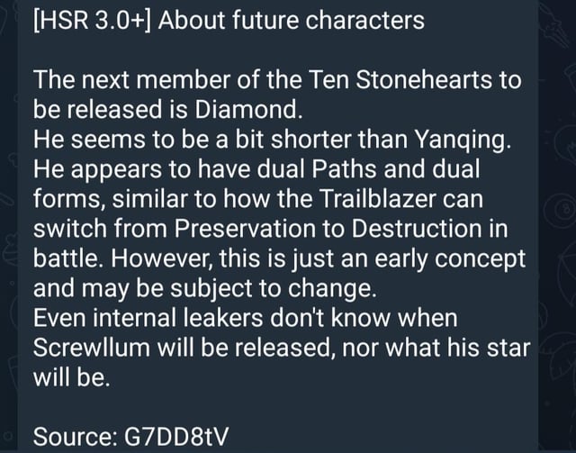 [HSR 3.0+] 次の Stonehearts キャラクターは次の経由でリリースされます [G7TDD8tv]