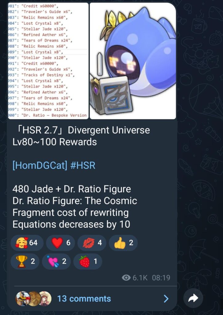 「HSR 2.7」Divergent Universe New Levels Rewards via HomDGCat