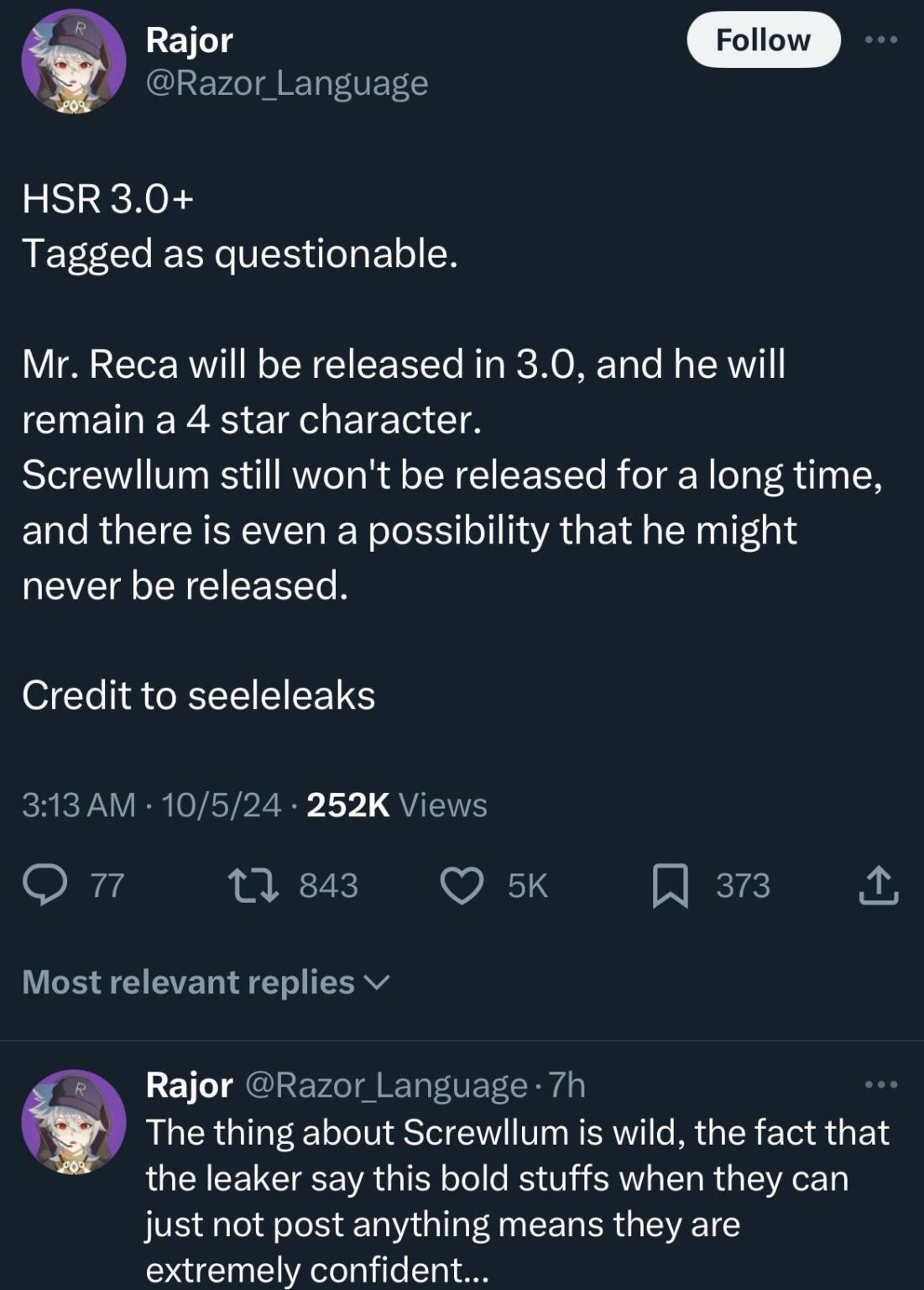 [Rajor] v3.0 でミスター Reca がリリースされます。Screwllum はまだ遠いです
