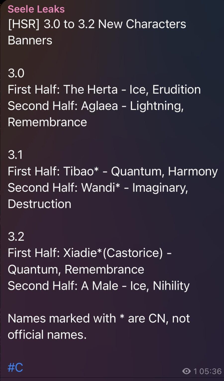 3.0～3.2 新キャラクターバナー