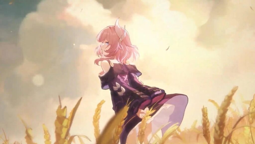 ビデオの最後にあるピンクの女の子は「Cyrene」と呼ばれており、Amphoreus yt の公式ビデオ説明では 2 つの追加のキャラクター名が記載されています