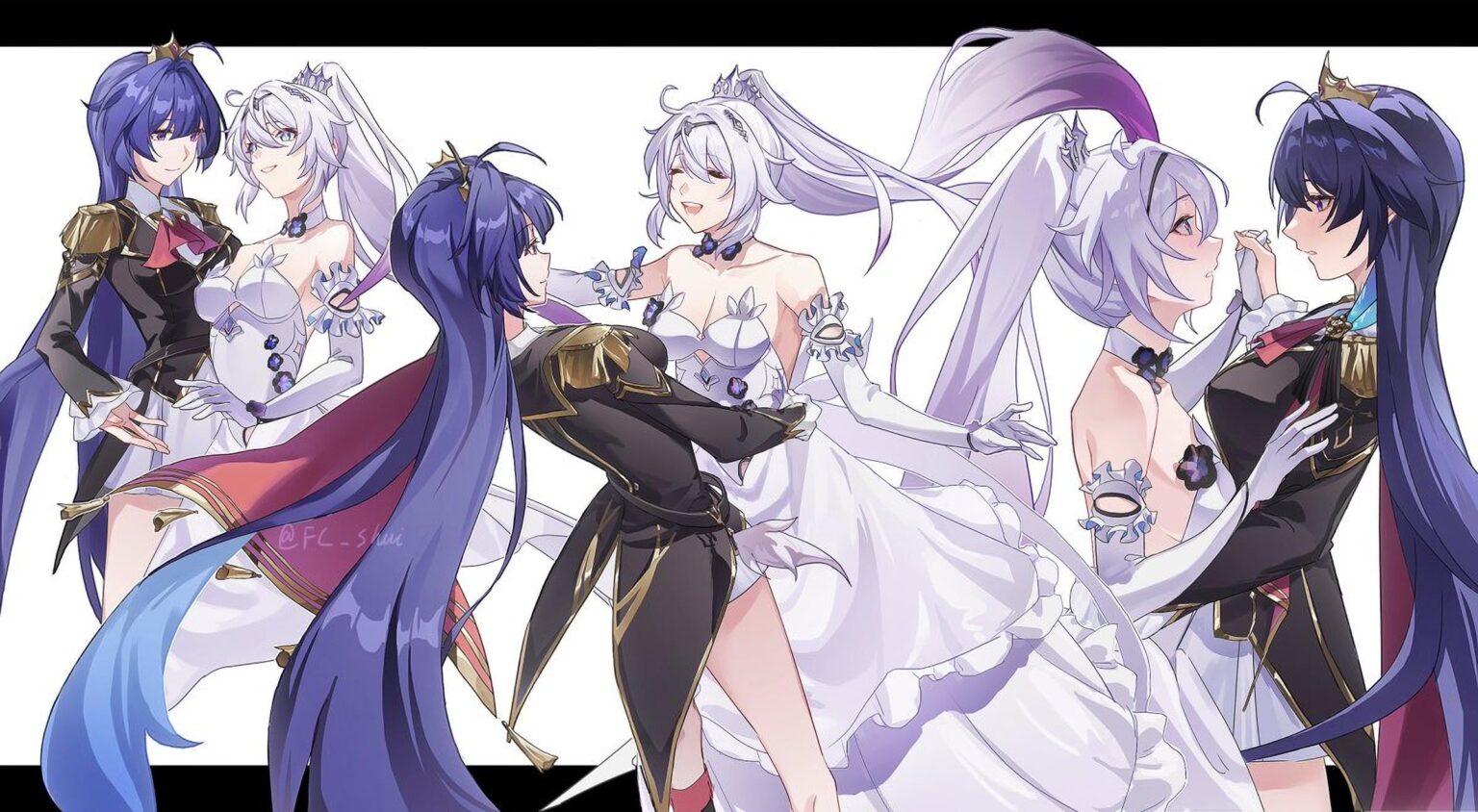 Kiana dancing with Mei (by ヘタレ水)