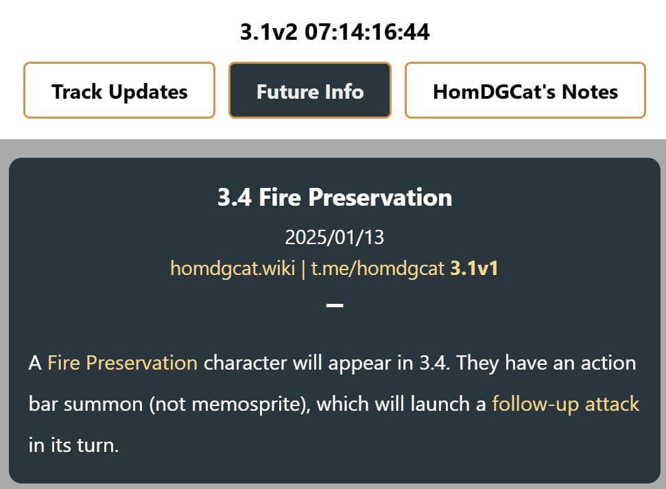 HomDGCat 経由の 3.4 の新しい防火キャラクター