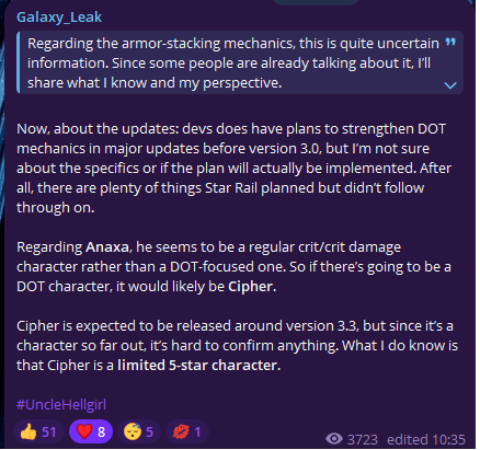 UncleHellGirl より DOT について、GalaxyLeak より