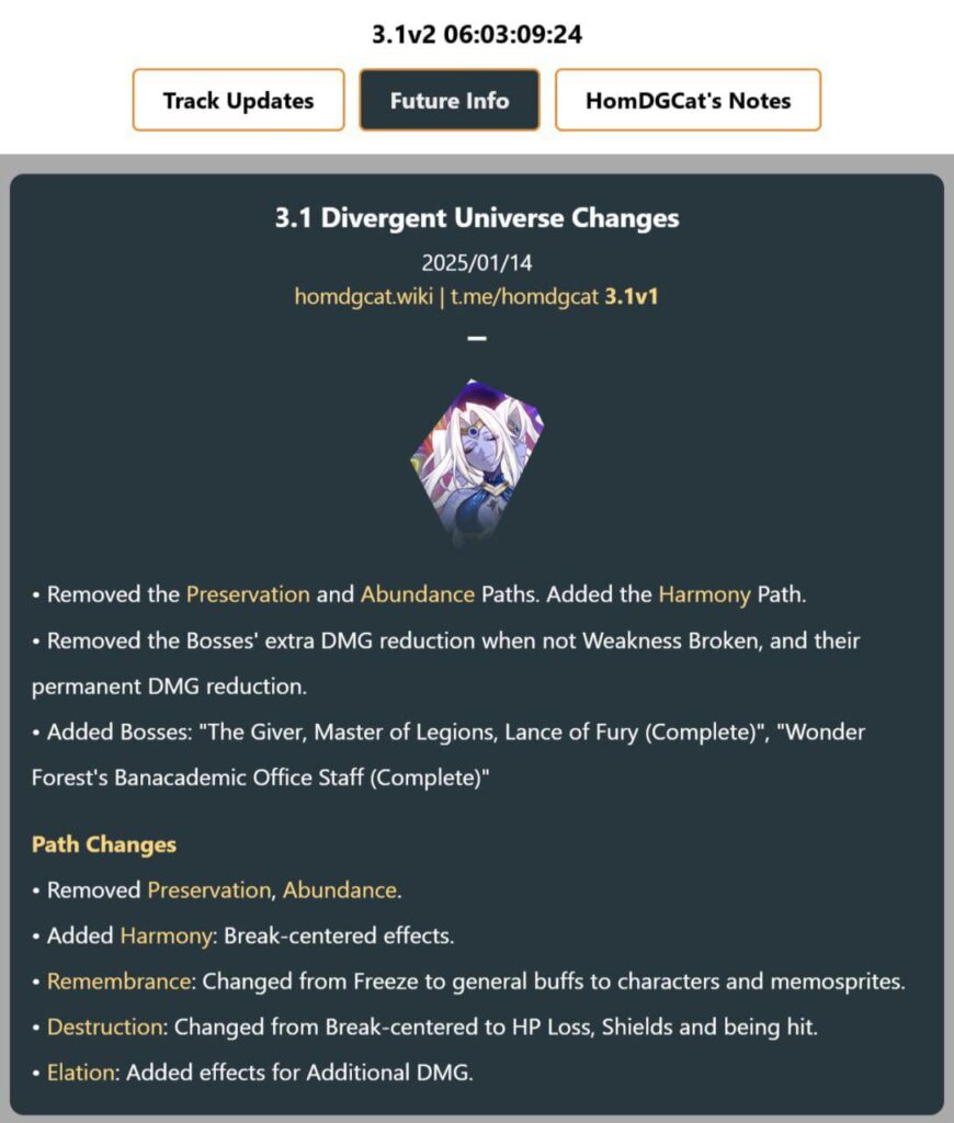 V3.1 HomDGCat を介した Divergent Universe の変更