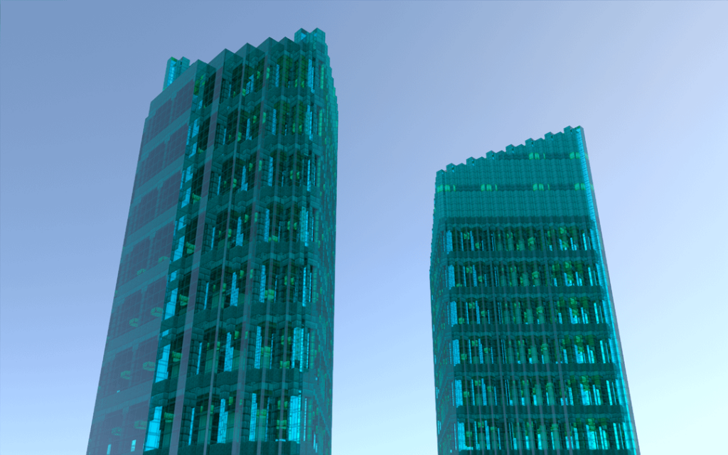 2 年前、私は超高層ビルのデザインをスケッチしました。それを Minecraft に取り込みました。