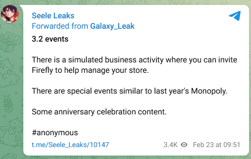 3.2 Seele Leaksを介したイベント