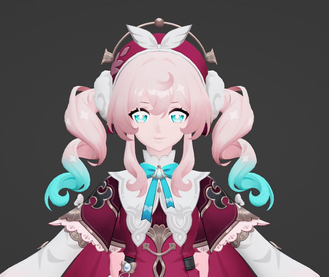 hyacineモデルはdonutleakerを介してレンダリングします（まだ武器は追加されていません）