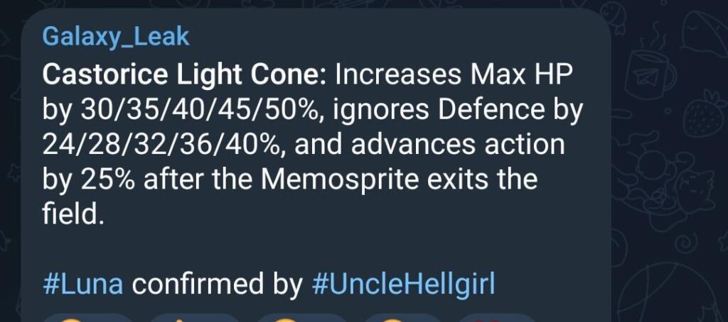 Hellgirl経由のCastorice Light Cone