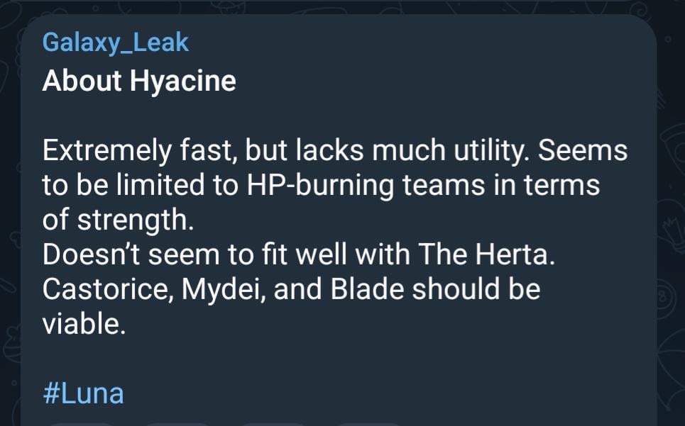 Luna経由のHyacineについて