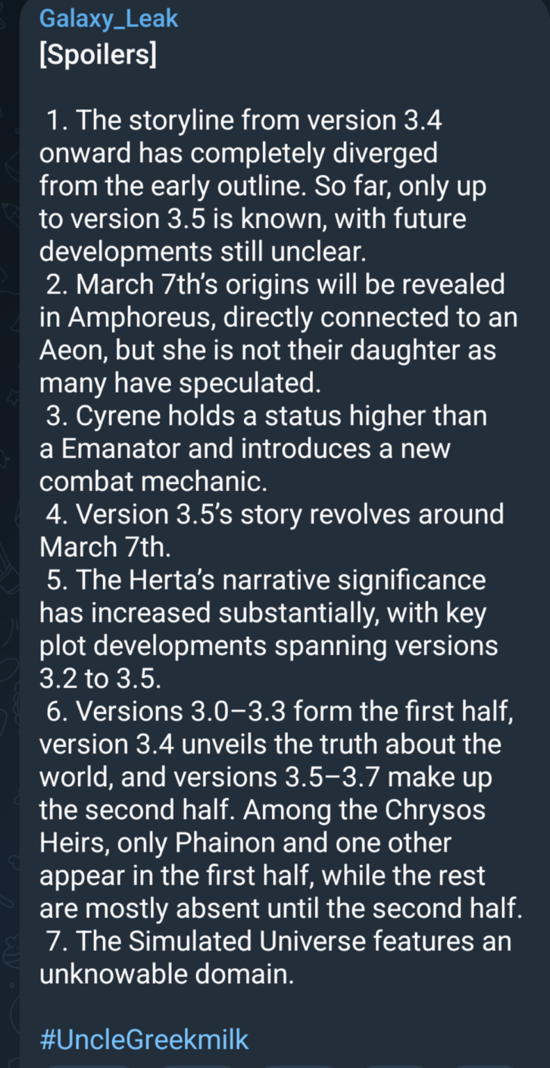 [LORE SPOILER] 叔父ギリシャのミルクを介したさまざまな両性骨の物語情報