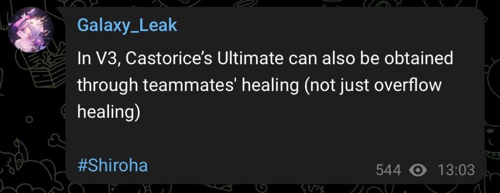 v3 castorice ultimate shiroha経由