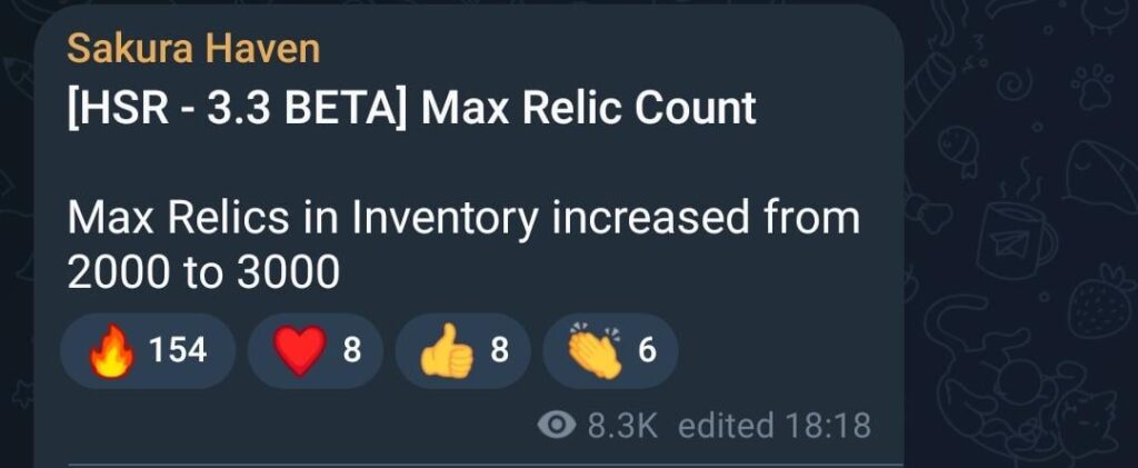 Max RelicカウントはSakuraを介して増加しました