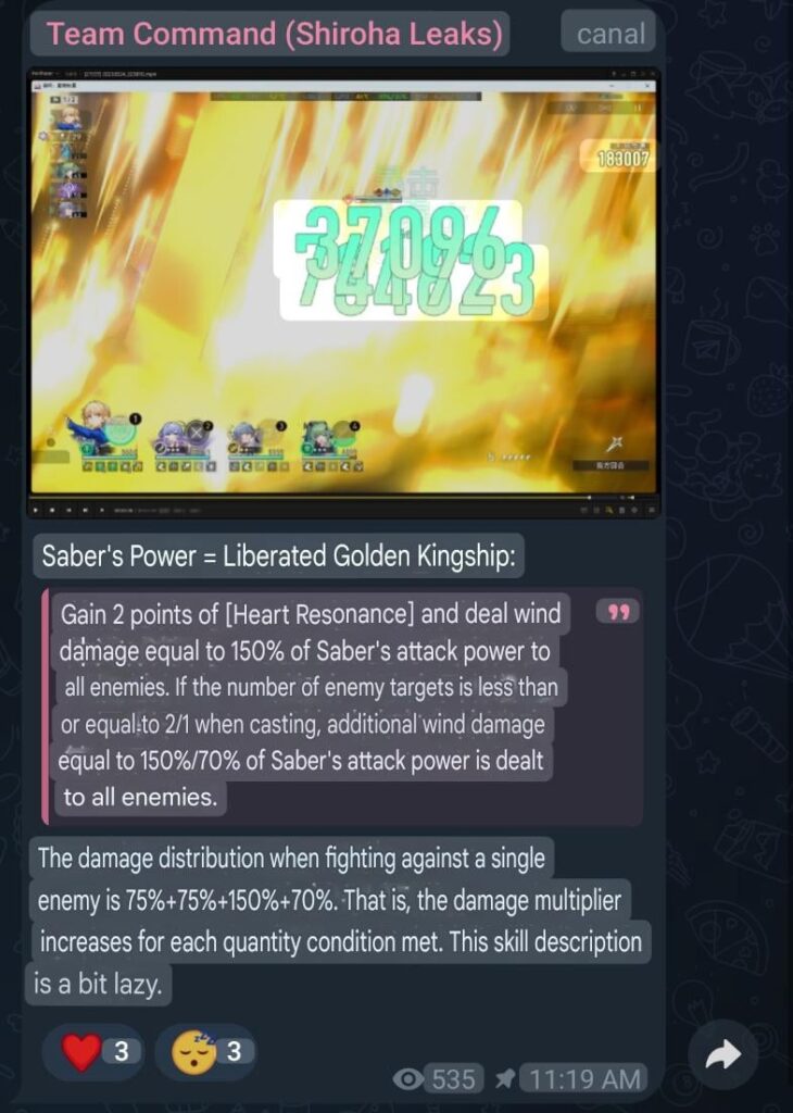 [3.4 BETA] Shiroha経由のSaber DMG乗数について。
