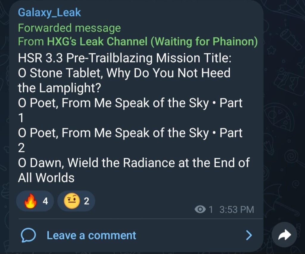 3.3 Galaxyleakを介したミッションのタイトルを事前に行使する