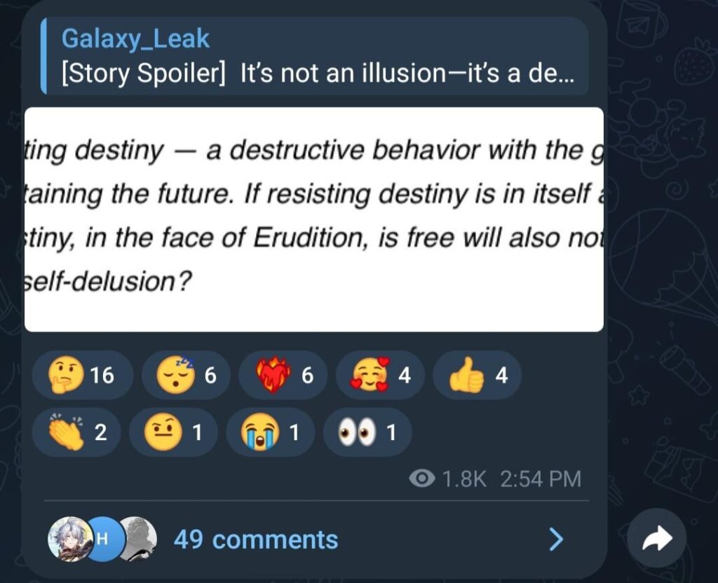 Galaxyleakを介したさらに多くのストーリーネタバレ