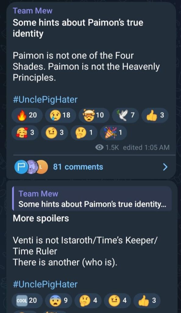 UNC Pighaterからのいくつかのストーリーの明確化/ネタバレ