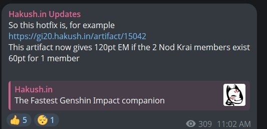 6.0アーティファクトのMoonsignメカニックは、hakush.inを介してv1 hotfixで変更されました