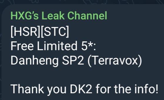 [QUESTIONABLE] Free Limited 5* Dan Heng SP2（STC）DK2を介して