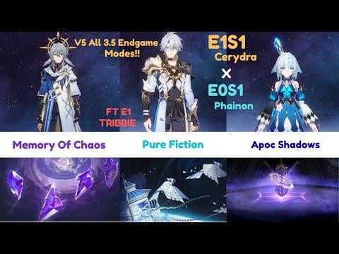 [V5] すべての最新の3.5エンドゲームモード| E0S1 Phainon | E1S1 CERYDRA | E0S1日曜日| E1S0 Tribbie |ストーリースポイラーボスが含まれています。