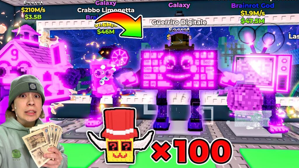 10万円課金してラッキーブロック100個あけた！新シークレットを狙え！🪐【ロブロックス/ROBLOX】