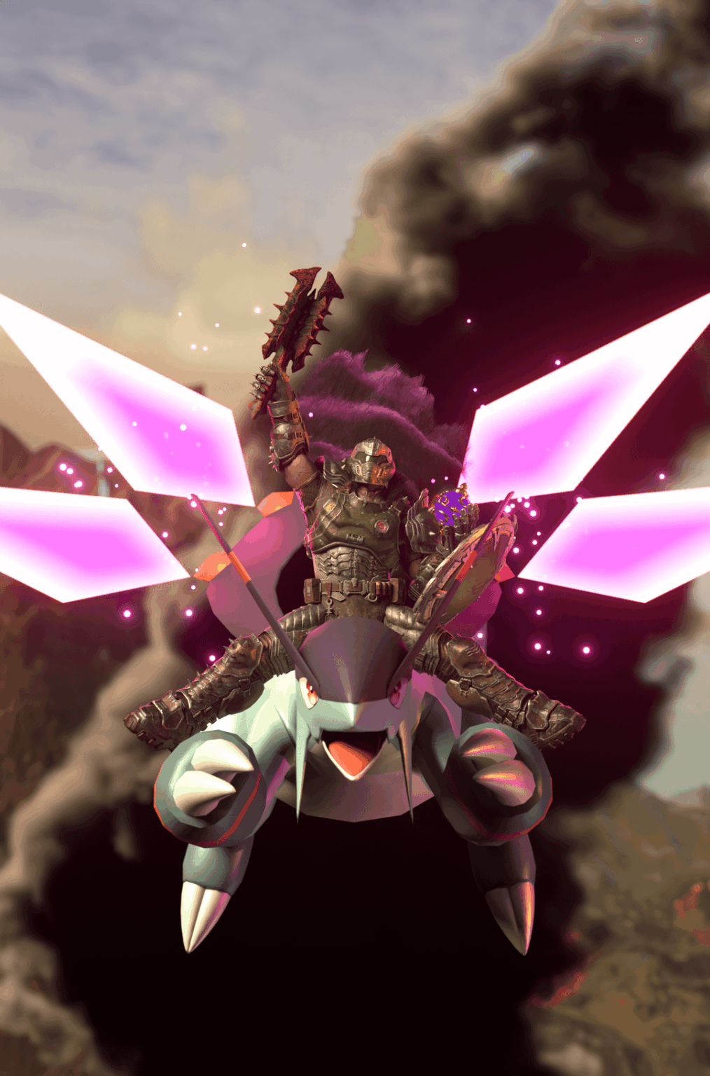 Doom Slayerと彼の仲間のJetragon（Doom：The Dark Ages x Palworld）（OC）