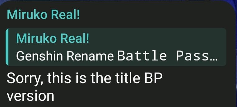 バトルパスはミルコ経由で改名されていません