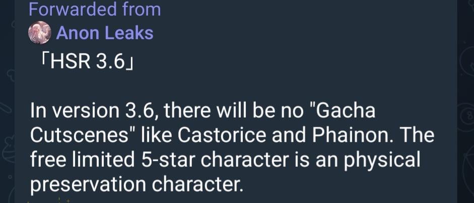Anon Leaksを介した3.6以上の無料キャラクター情報に「Gacha Cutscenes」はありません