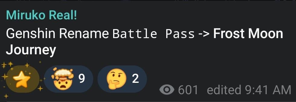 バトルパスは、ミルコ・リアル経由でフロスト・ムーン・ジャーニーに改名されました