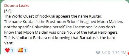 6.0 Douma Leaksを介したネタバレという名前のワールドクエスト