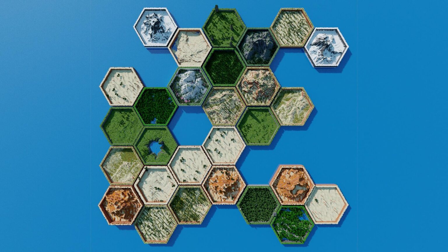 Minecraft用のヘキサゴンマップジェネレーターを作成しました