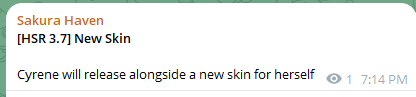 [HSR 3.7] Sakura Haven経由のCyreneの新しい肌