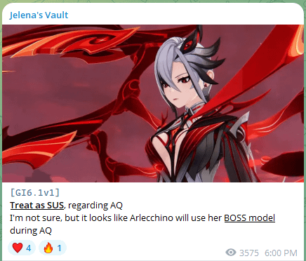 [GI6.1v1] Jelena's Vaultを介してAQで特定のキャラクターについて