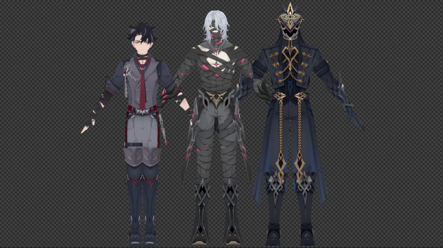 重要なnod kraiストーリーキャラクターモデルハイラガラ経由の男性のサイズの比較