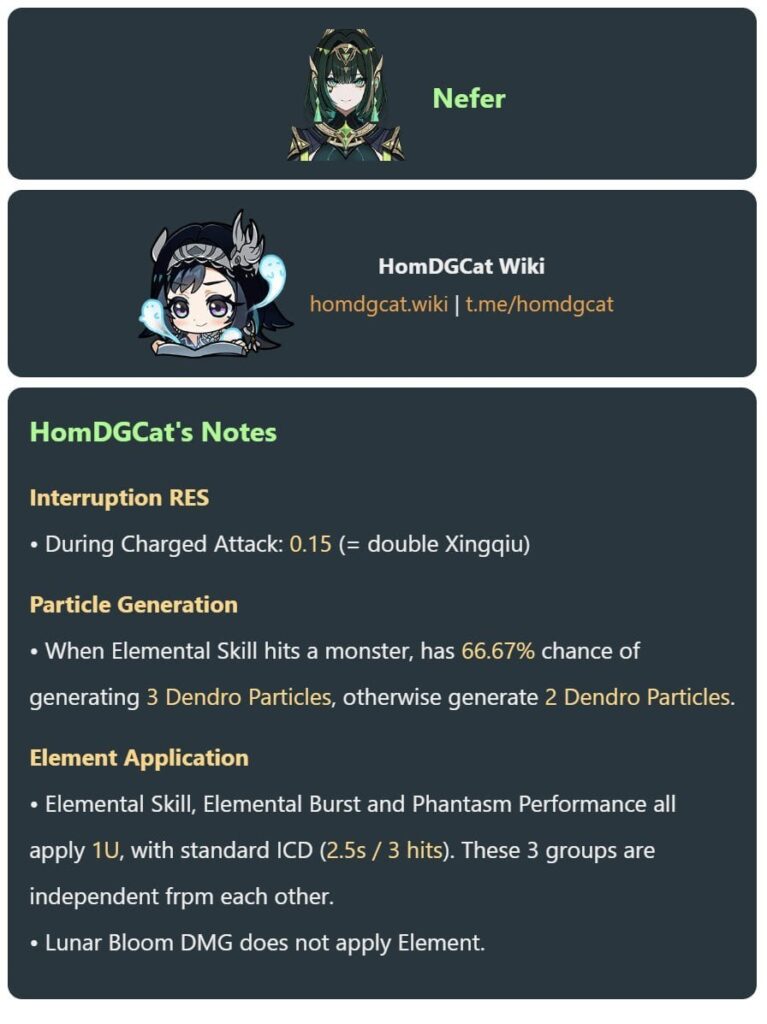 Neferの中断抵抗、粒子生成、およびhomdgcat経由の元素アプリケーション