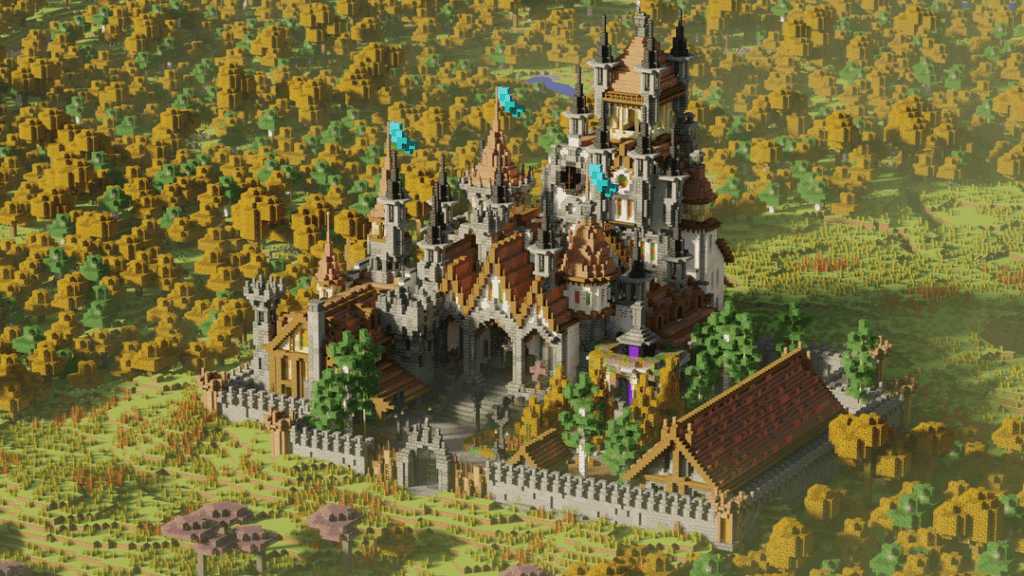 居心地の良い秋のサバイバル城を建てました。