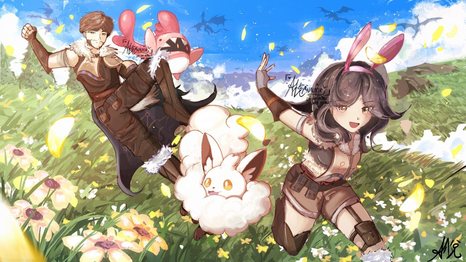 （OC私はアーティストです！サポートに感謝します！）私のBFで私の最初のアニブのためにこれを描きました！