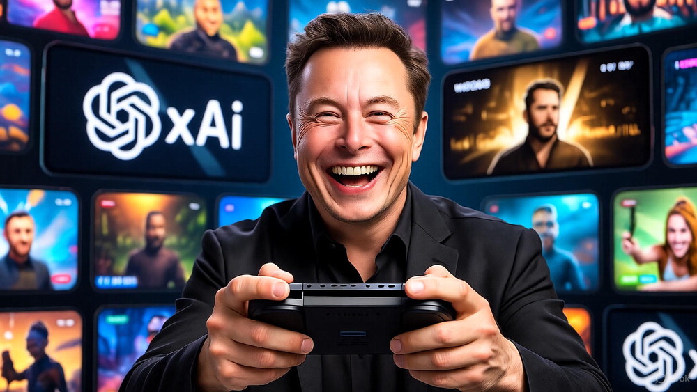 2026年末までに生成 AIゲームを発売すると宣言したイーロン·マスクxAI最高経営者(CEO)がゲームを楽しむ姿をxAIのGrokを通じて具現した。 Grok