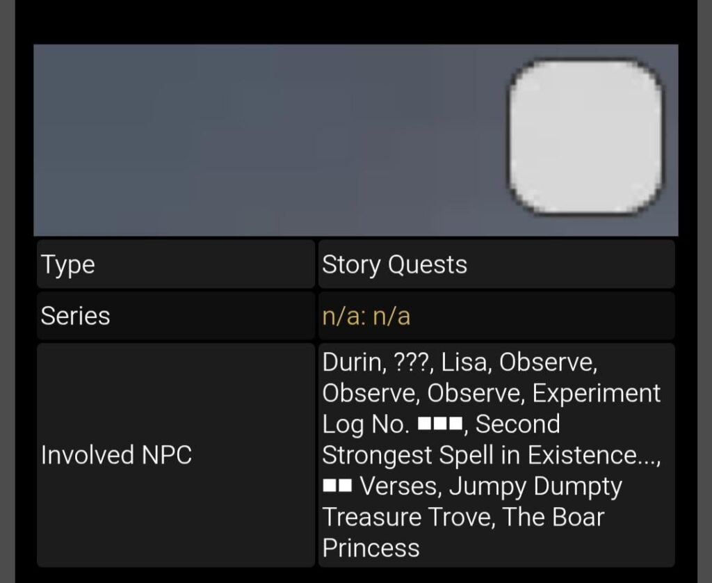 デュリンストーリークエストの登場人物