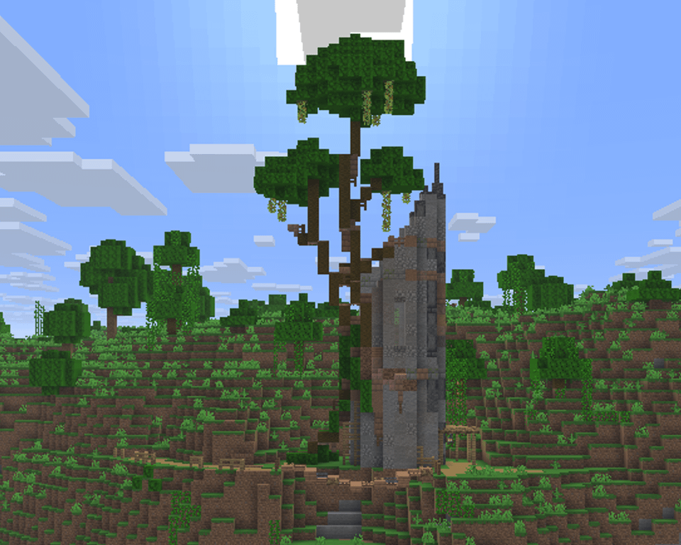 私が参加しているSMP用に作った廃墟の塔スターターベース！