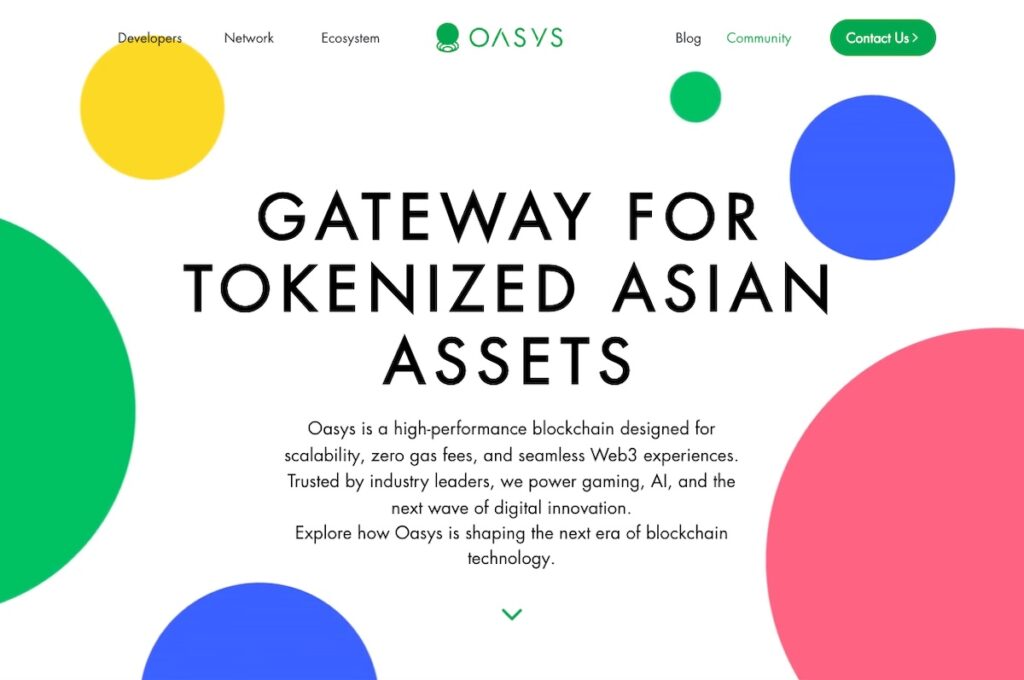ゲームからIP、RWAへのシフト鮮明に──Oasys、イーサリアム上での「WrappedOAS」発行とUniswapでのUSDCとの交換が可能に | CoinDesk JAPAN（コインデスク・ジャパン）