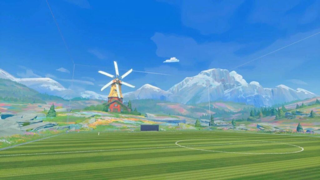 このようなものを探しています。バックグラウンドに雪の斜面/冷凍ピークがある大きな計画。